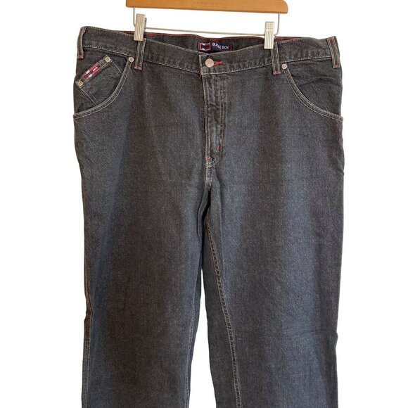 Vintage Bugle Boy Low Rise Black Denim Jeans 40 x 32 Black Baggy Streetwear NWT - Picture 2 of 10